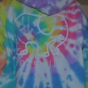 rainbow tie dye ivory ella hoodie